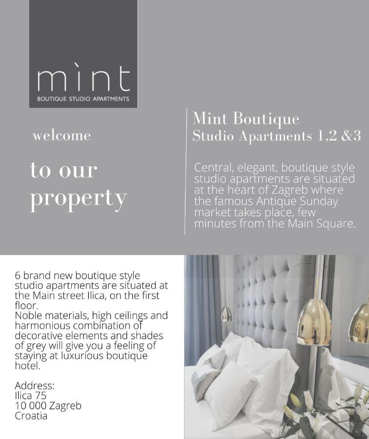 זאגרב Mint Boutique Studio Apartments 2 מראה חיצוני תמונה